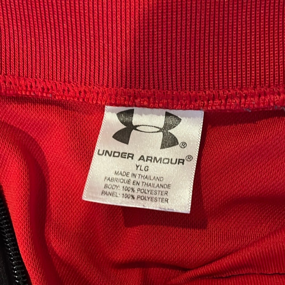 Youth Under Amour red zip up jacket Sz large - Picture 2 of 7